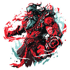 Wall Mural - Cool and contemporary warrior illustration for new tshirt