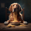 A Dog Eating Spaghetti Generative AI