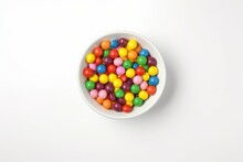 Bowl Colorful Candies Nuts. Generate Ai