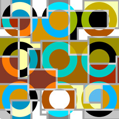 Leinwandbilder - Abstract seamless pattern. Geometric circles. Vector image.
