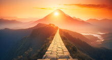 Path Over Mountain Chasing Sunset