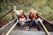 © Flamingo Images - Cute little brother and sister going fishing in a canoe