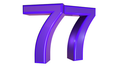 Sticker - Purple 3d bold number