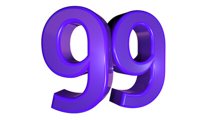 Sticker - Purple 3d bold number