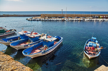 Canvas Print - Travel in Italy - old port of Gallipoli.