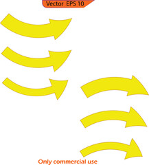 Wall Mural - Yellow arrow icon. Set of vector arrows. Vector illustration
