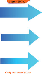Wall Mural - Blue gradient arrow icon. Set of vector arrows. Vector illustration