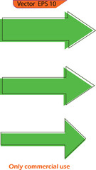 Wall Mural - Green arrow icon. Set of vector arrows. Vector illustration