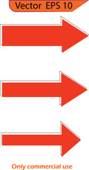 Wall Mural - Red arrow icon. Set of vector arrows. Vector illustration