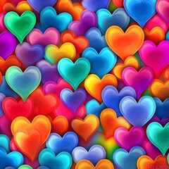 Wall Mural - background with hearts