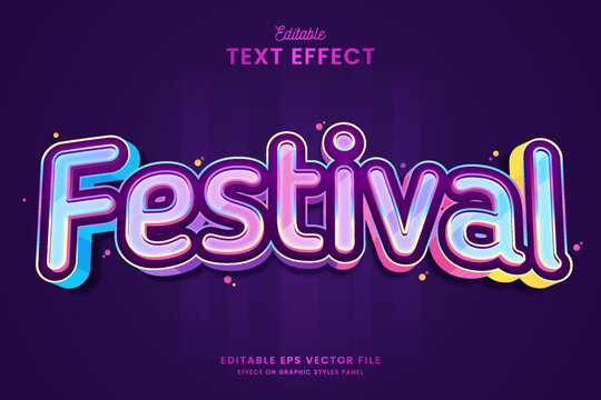 decorative festival editable text effect vector design