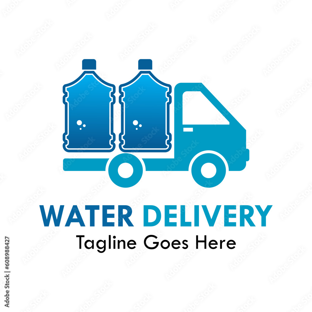 Water delivery design logo template illustartion Stock Vector | Adobe Stock
