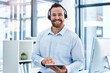 © Divan M/peopleimages.com - Portrait, call center and man with a tablet, telemarketing and customer service with headphones, connection and typing. Face, male person or agent with tech support, technology and headset for advice