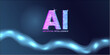 AI, Artificial Intelligence Logo, Icon. Vector symbol, deep learning blockchain neural network concept.