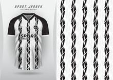 Sports Background For Jersey, Soccer Jersey, Running Jersey, Racing Jersey, Pattern, White, Black Triangle Stripe With Design.