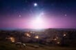 Christmas Eve concept:  A Bethlehem illuminated by the Christmas star of Christ, Generative AI