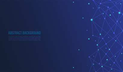 Abstract background and geometric pattern with connecting the dots and lines. Networking concept, internet connection and global communication for banner design or header