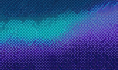 Wall Mural - a semitransparent background in dark purple and teal tones, in the style of pixel art, dotted. gener