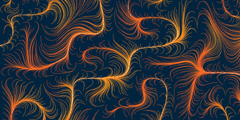 Wall Mural - abstract geometric background design with retro style orange and brown colors - lit 3d flowing sprea