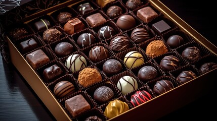 Wall Mural - chocolate candies in box