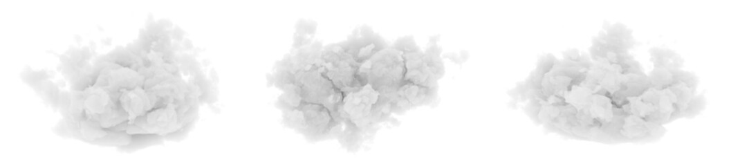 Wall Mural - Cumulus and fluffy cloud shape with isolated on transparent background - PNG file, 3D rendering illustration, Clip art, cut out and sky elements 