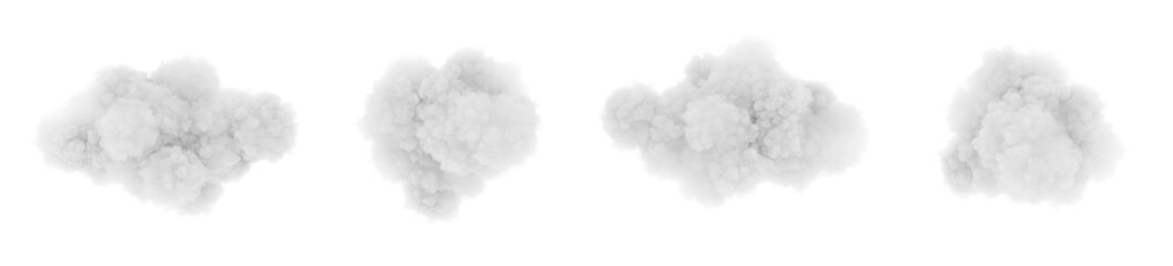 Wall Mural - Cumulus and fluffy cloud shape with isolated on transparent background - PNG file, 3D rendering illustration, Clip art, cut out and sky elements 