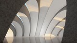 Fototapeta Przestrzenne - Abstract architecture background arched interior 3d render