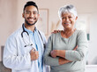 © Nicholas Felix/peopleimages.com - Happy portrait, doctor and senior patient for healthcare, retirement wellness and hospital service. Smile, face and Biracial elderly woman with medical professional, worker or asian person for health