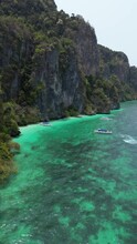 Aerial View Of The Phi Phi Leh Blue Lagoon In Thailand