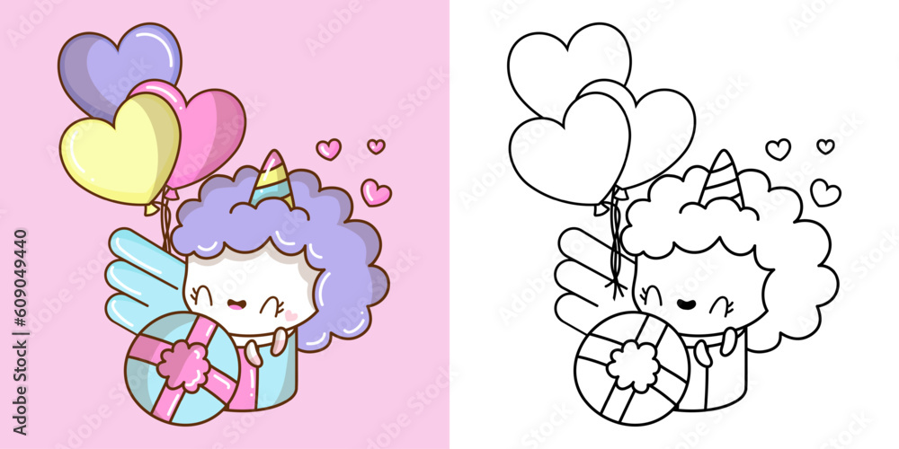 Clipart Unicorn and Black and White Illustration. Cute Clip Art Unicorn ...