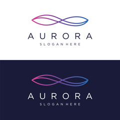 Wall Mural - The northern lights wave logo design was inspired by the aurora borealis.