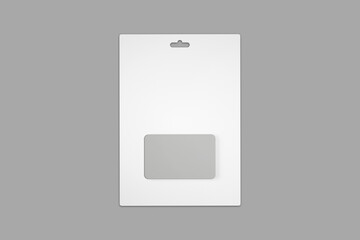 Wall Mural - Empty blank gift card holder mock up isolated on a grey background. 3d rendering.	