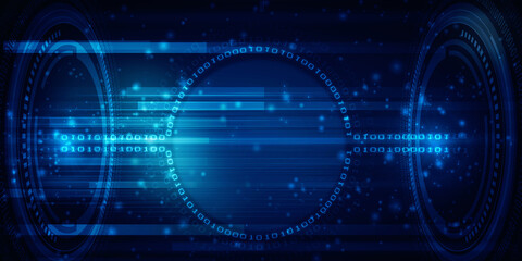 2d illustration abstract digital binary data on computer screen