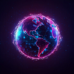 Wall Mural - earth hologram in the night. generative ai