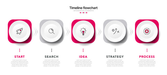 Poster - Timeline infographic design with options or steps. Infographics for business concept. Can be used for presentations workflow layout, banner, process, diagram, flow chart, info graph, annual report.
