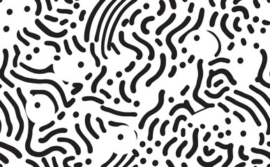 Poster - Simple black and white abstract seamless pattern