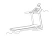 Continuous one line drawing treadmill fitness equipment concept single line drawing vector illustration. Pro vector. 