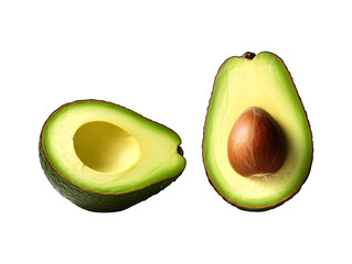 Wall Mural - Two slices of avocado isolated on white or transparent background, png