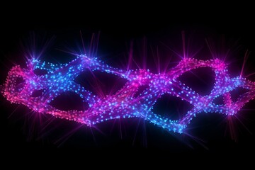 Aufkleber - Abstract futuristic, Network connection fiber optic, Transmission line, hop to hop delivery, node to node, Abstract concept of network technology. Generative AI.
