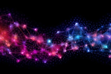 Aufkleber - Abstract futuristic, Network connection fiber optic, Transmission line, hop to hop delivery, node to node, Abstract concept of network technology. Generative AI.