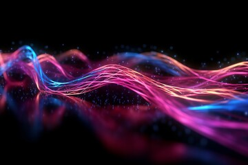 Aufkleber - Abstract futuristic, Network connection fiber optic, Transmission line, hop to hop delivery, node to node, Abstract concept of network technology. Generative AI.