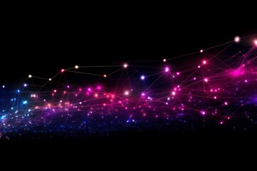 Aufkleber - Abstract futuristic, Network connection fiber optic, Transmission line, hop to hop delivery, node to node, Abstract concept of network technology. Generative AI.