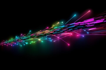 Aufkleber - Abstract futuristic, Network connection fiber optic, Transmission line, hop to hop delivery, node to node, Abstract concept of network technology. Generative AI.