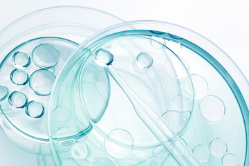 chemical laboratory research. abstract cosmetic laboratory. glass model of molecules.