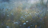Fototapeta Na ścianę -  a field of wildflowers and grasses in the sunlight.  generative ai