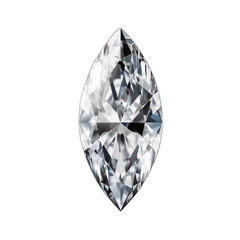 Diamond marquise cut isolated on white created with Generative AI