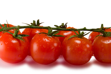 Canvas Print - Tomatoes isolated on white with clipping path