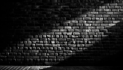 Sticker - Dark brick wall, rough textured design, ancient architecture generated by AI