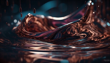 Sticker - Smooth flowing water creates abstract wave pattern generated by AI