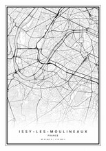 Issy Les Moulineaux Map Wall Art | Issy Les Moulineaux France Map Art, Map Wall Art, Digital Map Art